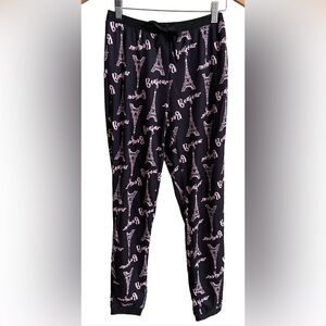 Bonjour Eifelle Tower Pink and Black Thermal Wear Pants